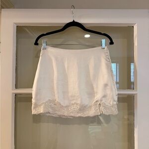 White Lace Trim Half Slip Skirt
